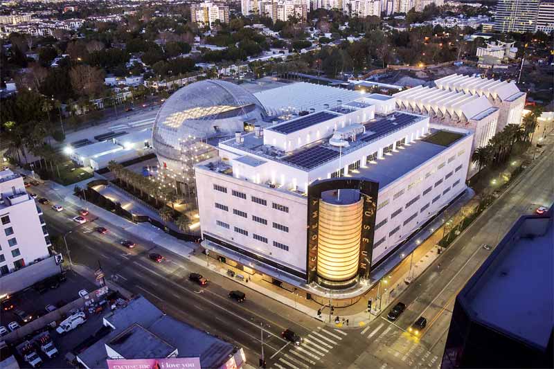 A topshot of the Academy Museum of Motion Pictures.