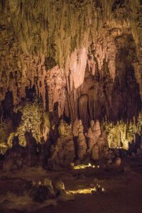 Inside the Carlsbad Cavern National Park caves.