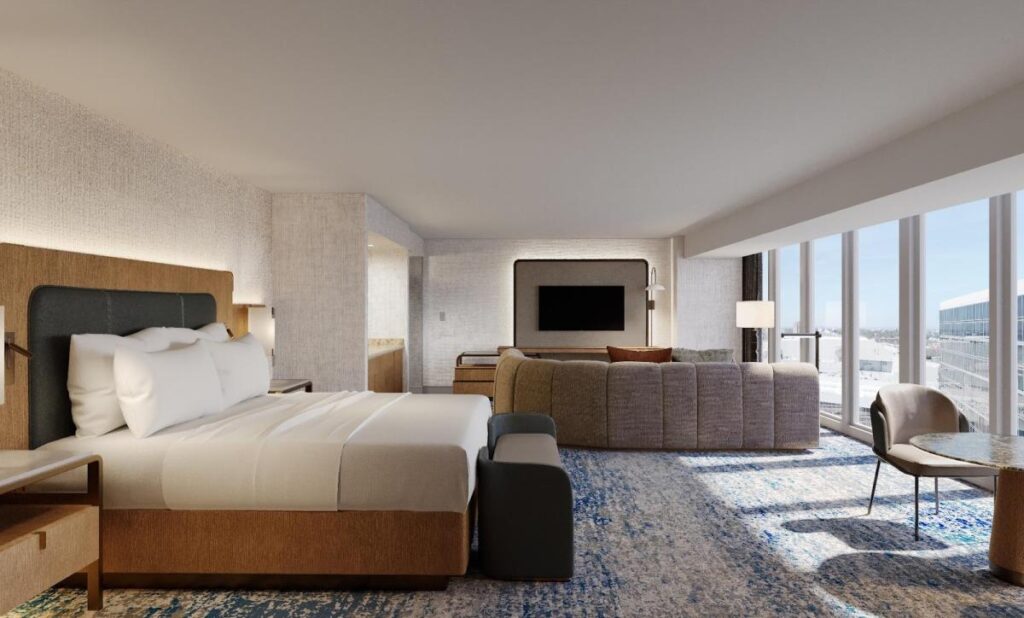 A rendering of the guest suite.