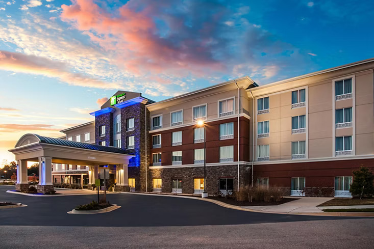A view of one of the hotels.