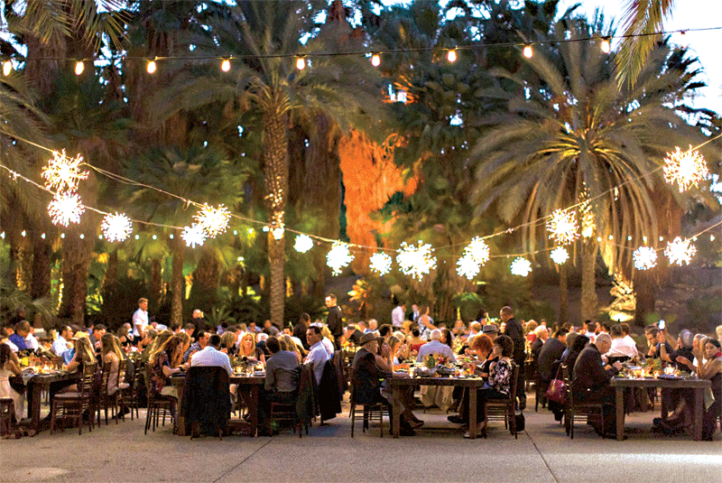 People dine outdoors at the Living Desert Zoo and Gardens