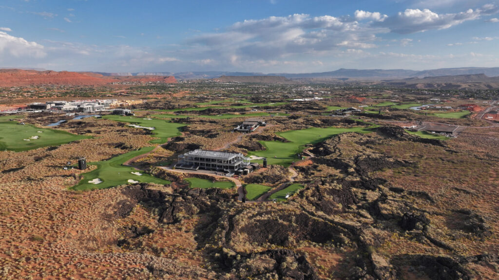 An aerial view of the Black Desert Resort.
