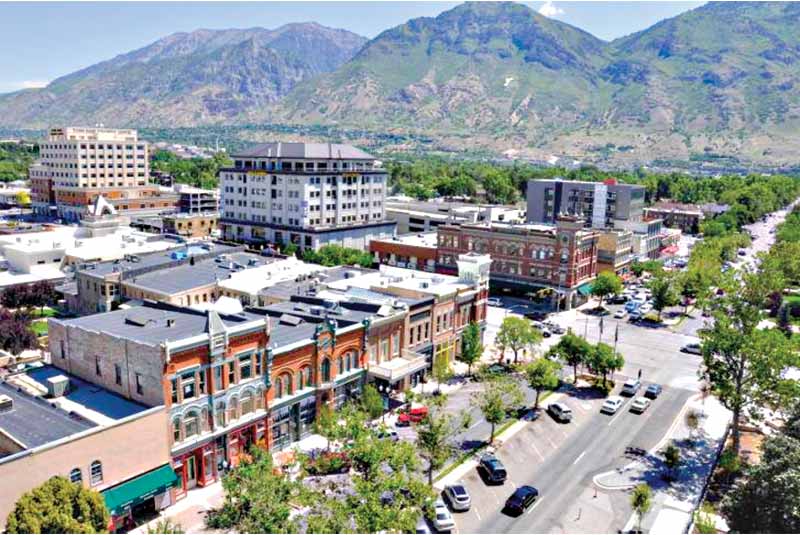 The Wasatch Mountains the background with the city in the foreground.