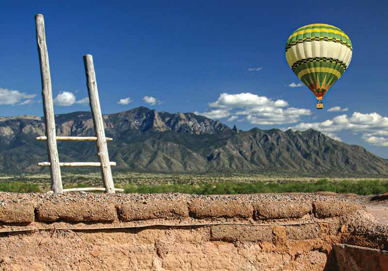 Albuquerque hot air balloon in the air.