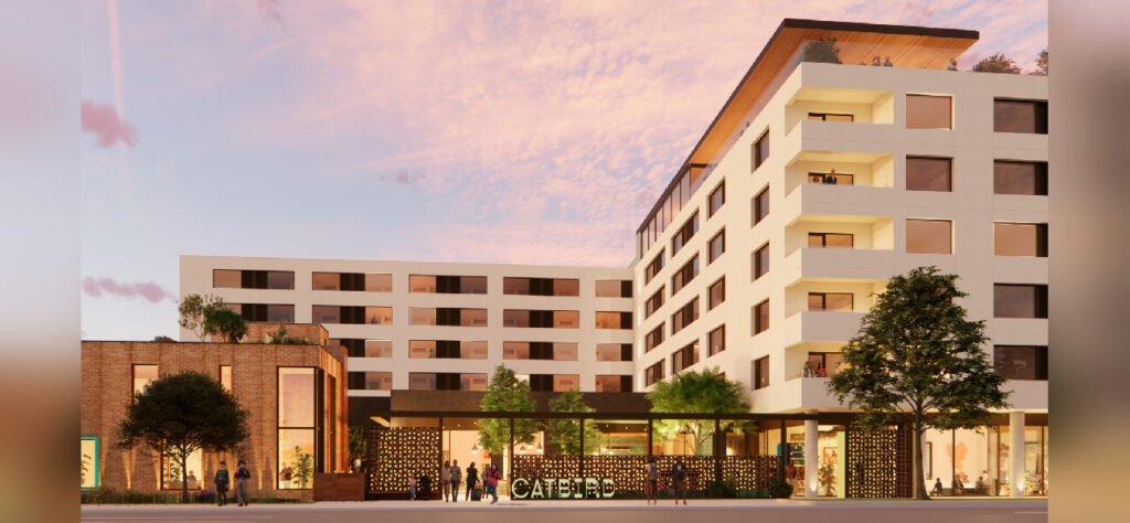 Exterior view of the Catbird Hotel.