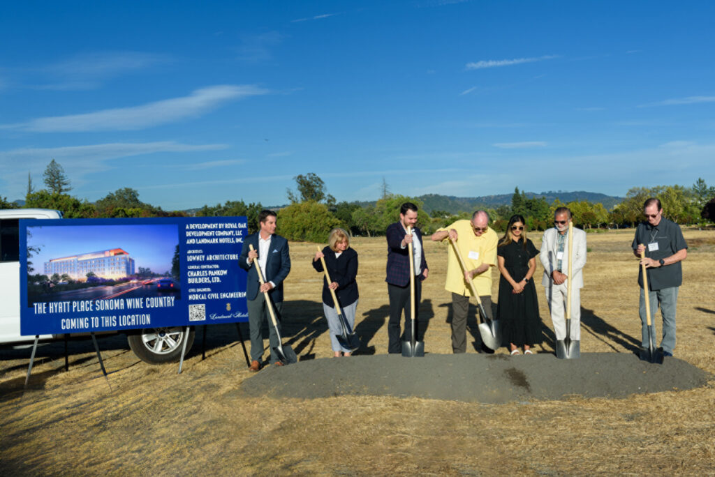 The groundbreaking ceremony in progress.