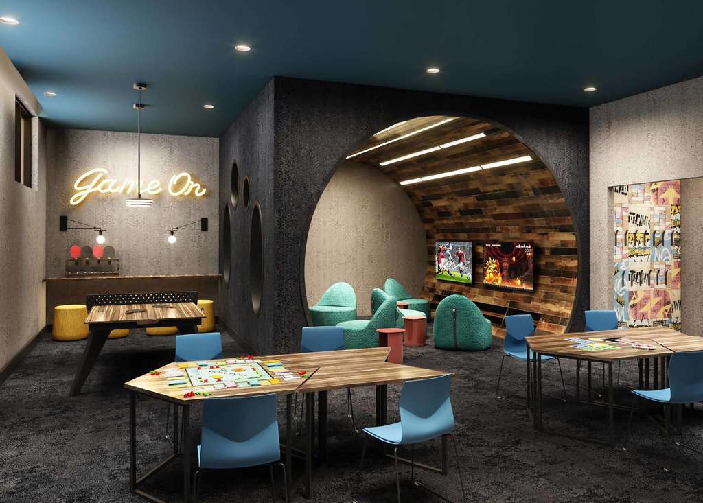 A view of a game room.