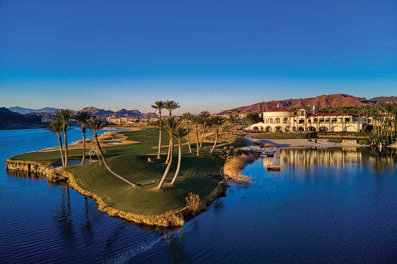 An aerial view of Lake Las Vegas in Henderson