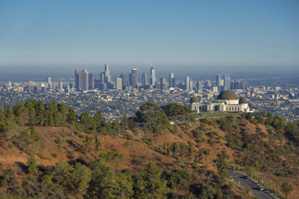 The LA skyline seen from Griffith Park. 