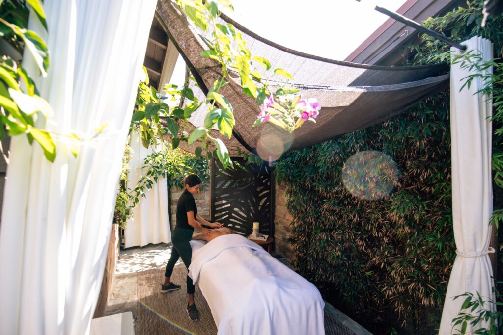 A person getting a massage. 