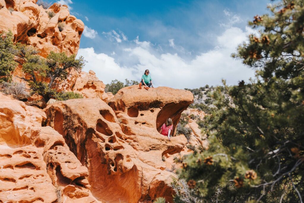 People hiking.
