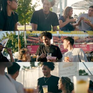 A collage of the promotional content in the making. 